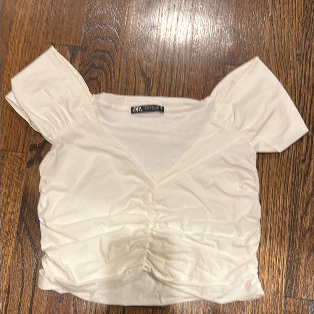 ZARA cute white crop Top